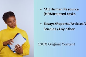 write your human resource management tasks
