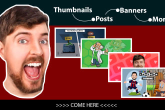 design,illustrate posts,thumbnails, banners,logo for ecommerce and social media