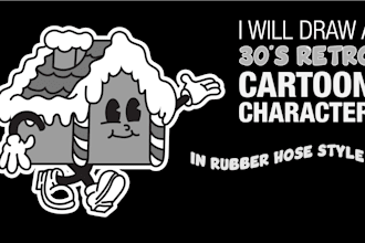 draw you an image in 30s cartoon vintage rubber hose style