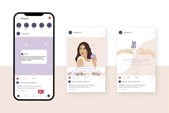 create unique and engaging graphics for instagram or any social media platforme