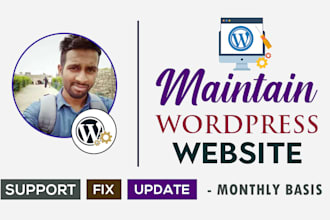 do wordpress website maintenance and wordpress support, wordpress help
