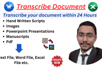 transcribe, retype PDF, scanned documents, transcript images