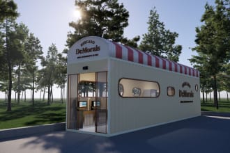 create high quality 3d renders of trailers, shops, kiosks, containers, and more