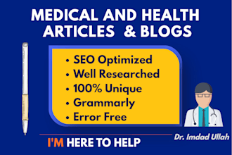 write medical articles and health blogs as a doctor