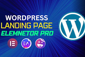 create landing pages using elementor pro
