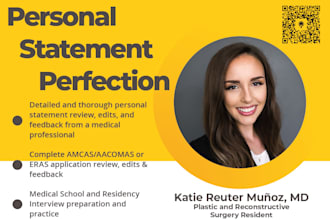 review and edit your application and statement for med school or residency