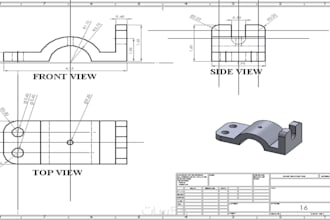 draw orthographic projection and isometric view in autocad for 5 USD