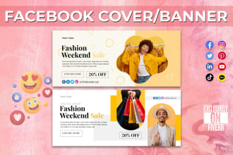 design a stunning facebook cover photo or social media header