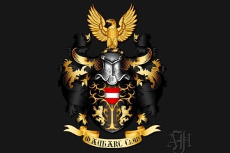 design luxury coat of arms shield royal emblem family crest logo