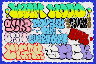 create throw up and handstyle tags graffiti design