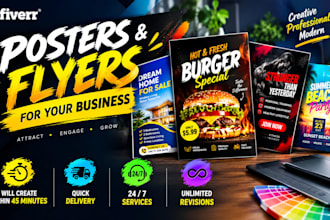 create eye catching poster, flyer within 45 minutes