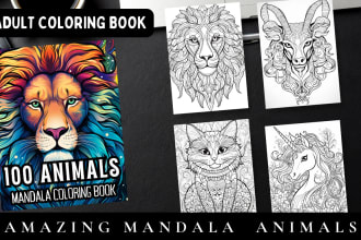 design mandala animals adult coloring book activity book kdp