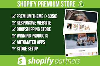 set up a premium shopify website or shopify store design