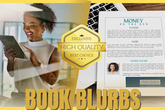 write a back cover blurb, book description or book summary