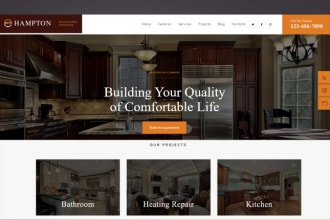 build construction, interior, real estate or remodeling website