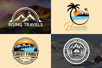 do adventures mountain hiking outdoor camping travel tourism logo design