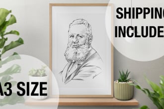 draw and ship stylish hand drawn pencil portraits