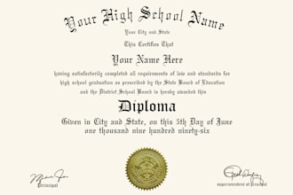Hot Deals!  design high school diploma certificate, university certificate