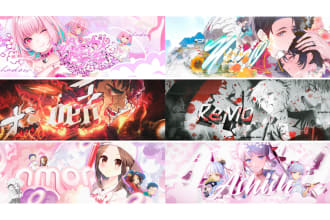 design the best anime banner for youtube twitch twitter etc