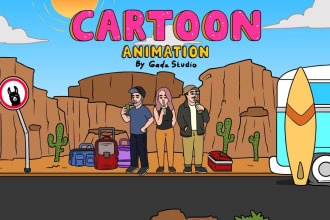create 2d cartoon character animation