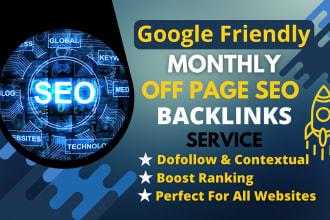 do complete monthly SEO service for your website google first page rank