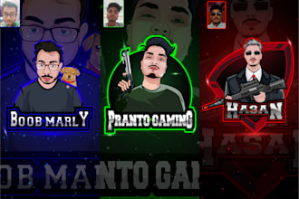 portrait mascot gaming e sports logo design from your photo