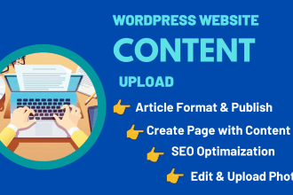 do content upload, article upload, publish blog post on wordpress and other site