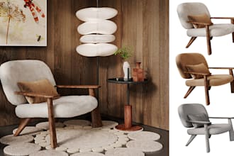 do 3d furniture modeling and rendering
