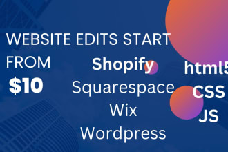 design edit shopify, squarespace, wix, wordpress, html free hosting websites