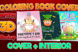 design valentines st patricks easter day coloring book cover with interior pages