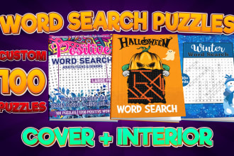 create custom word search puzzle activity book for KDP amazon kindle