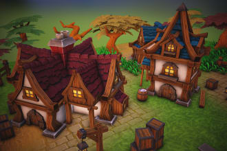 design low poly optimized unity 3d environment