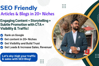 do content writing for SEO blogs, articles in 20 niches