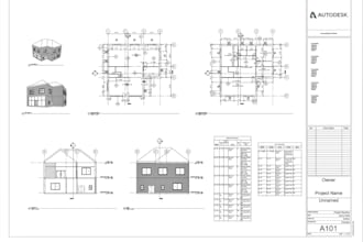 expert 2d floor plans and architecture drawings in revit , autocad