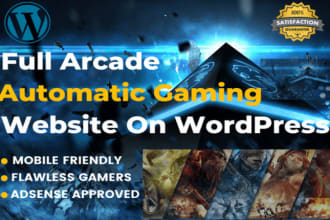 design full arcade automatic gaming website on wordpress in 24hr