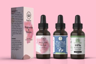 do premium cbd label design, product label, and box design