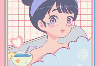 draw cute chibi illustrations for your business