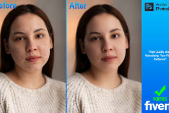 do portrait high end photo retouching, skin smooth withing 4 hour