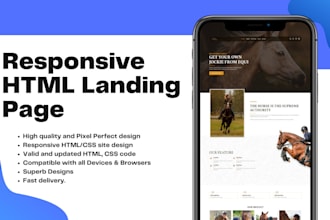 redesign or design a modern HTML landing page
