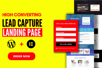 design wordpress lead capture landing page or squeeze page