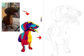 create a custom paint by numbers portrait of your pet in vibrant pop art