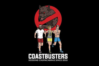 do traditional coast busters team and carton logo design service