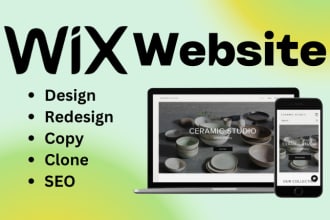 create wix website design, wix business website, redesign wix website, wix store