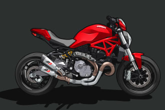 draw professional motorcycle vector design for your needs