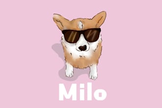 draw cute cartoon portrait of your pet