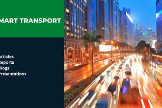 write about smart transport, infrastructure and cities