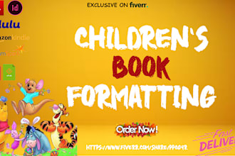format your children book for amazon KDP paperback ebook and hardcover