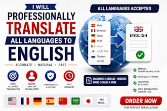 professionally translate all languages to english