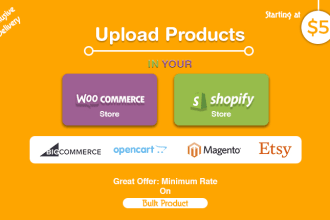 upload products, add products to your shopify, woocommerce or wix store
