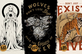 make vintage or retro illustration for tshirt design